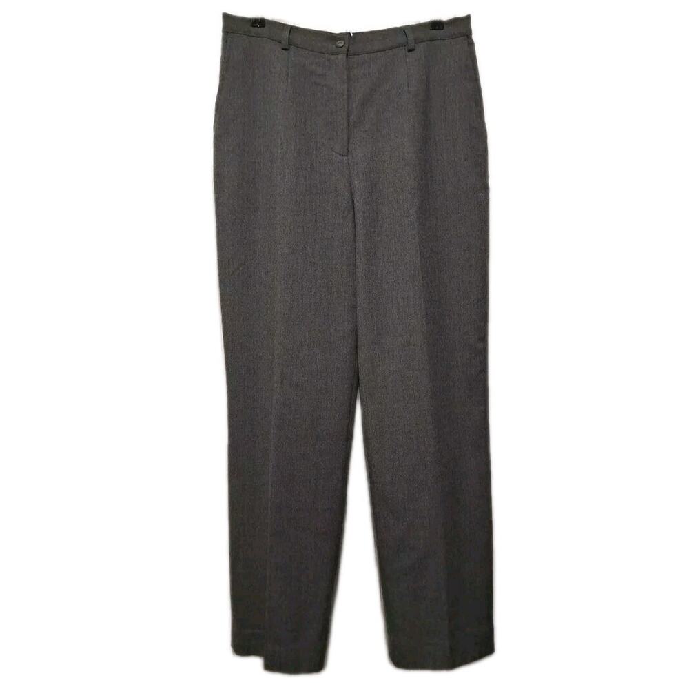 Appleseeds Wool Blend Pants Trousers Womens 12 Petite 12P Gray High Rise Lined